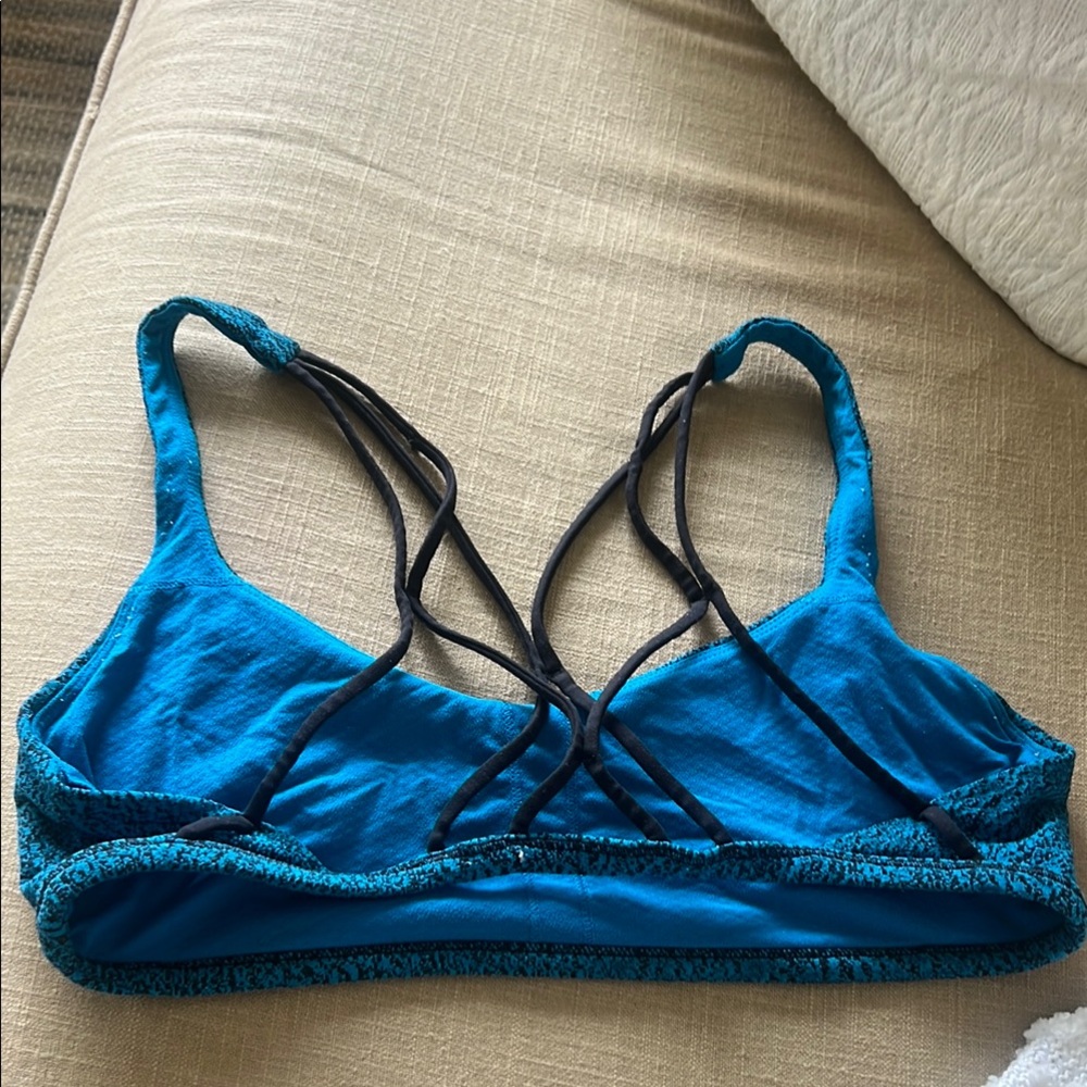 Lululemon blue and black sports bra